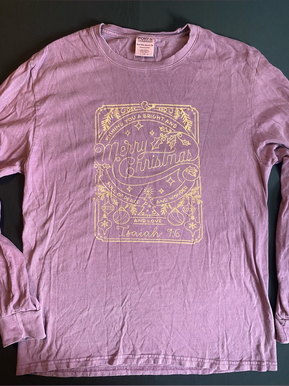 Mauve 'Merry Christmas' Graphic Long Sleeve Tee
